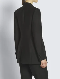 Discount Brioni wool and silk Flaminia double-breasted jacket Black