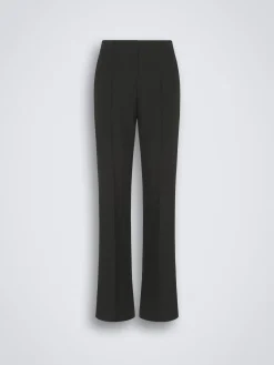 Best Brioni wool and silk satin flare trousers Black