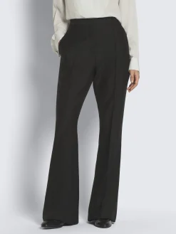 Best Brioni wool and silk satin flare trousers Black