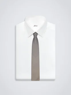 Sale Brioni and grey silk dégradé tie Brown