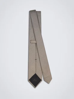 Sale Brioni and grey silk dégradé tie Brown