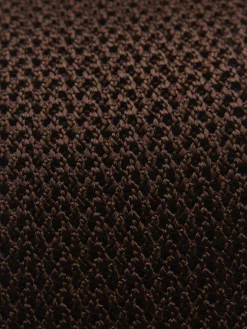 Fashion Brioni and midnight blue knitted silk tie Brown