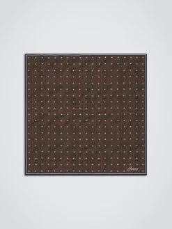 Clearance Brioni and navy blue silk pocket square Brown