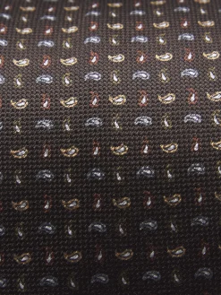 New Brioni paisley motif silk tie Brown
