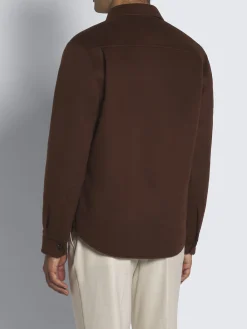 Discount Brioni double-splittable wool and cashmere Vagabond overshirt Burnt brown