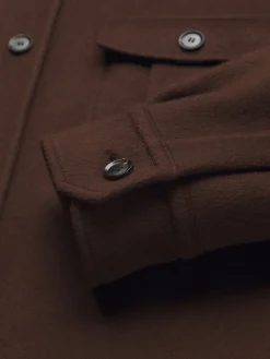 Discount Brioni double-splittable wool and cashmere Vagabond overshirt Burnt brown