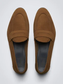 Best Brioni nubuck Appia penny loafers Burnt brown