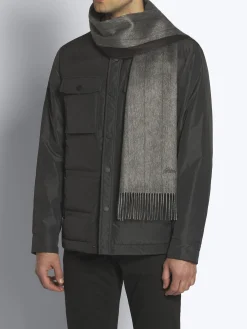 Best Brioni Charcoal and lead grey silk and cashmere scarf Charcoal grey