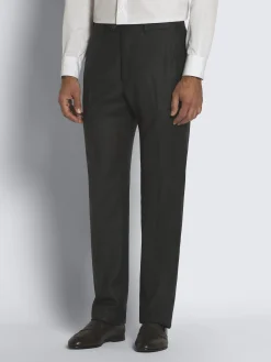 Sale Brioni flannel wool Tigullio trousers Charcoal grey