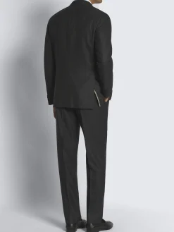 New Brioni glen plaid Super 150's responsible wool flannel Plume suit Charcoal grey