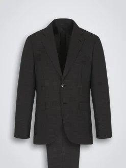 Online Brioni houndstooth wool Plume suit Charcoal grey