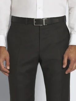 Hot Brioni and black grained and nappa calfskin reversible belt Dark brown