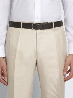 Outlet Brioni grained calf leather belt Dark brown