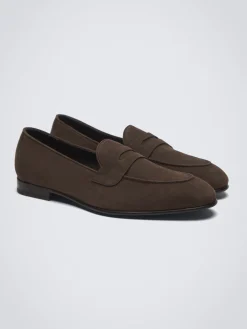 Hot Brioni nubuck Appia penny loafer Dark brown