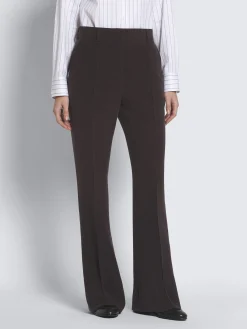 Discount Brioni silk cady flare trousers Dark brown