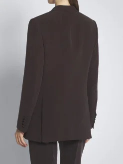 Outlet Brioni silk cady Virgilio jacket Dark brown