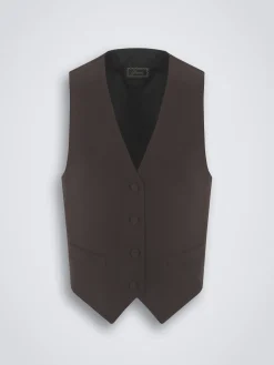 Outlet Brioni silk cady waistcoat Dark brown