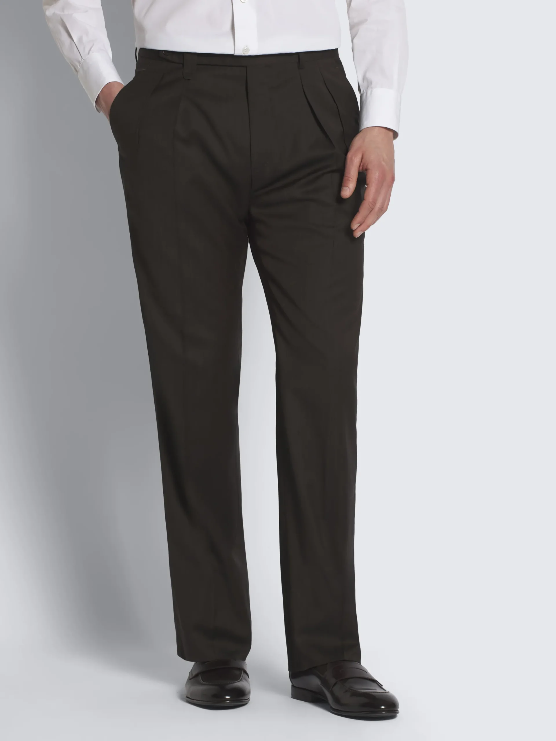 Discount Brioni wool Elba trousers Dark brown