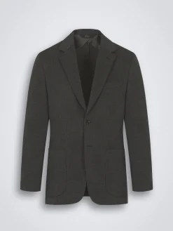 Best Brioni and black wool glen plaid jersey blazer Dark grey