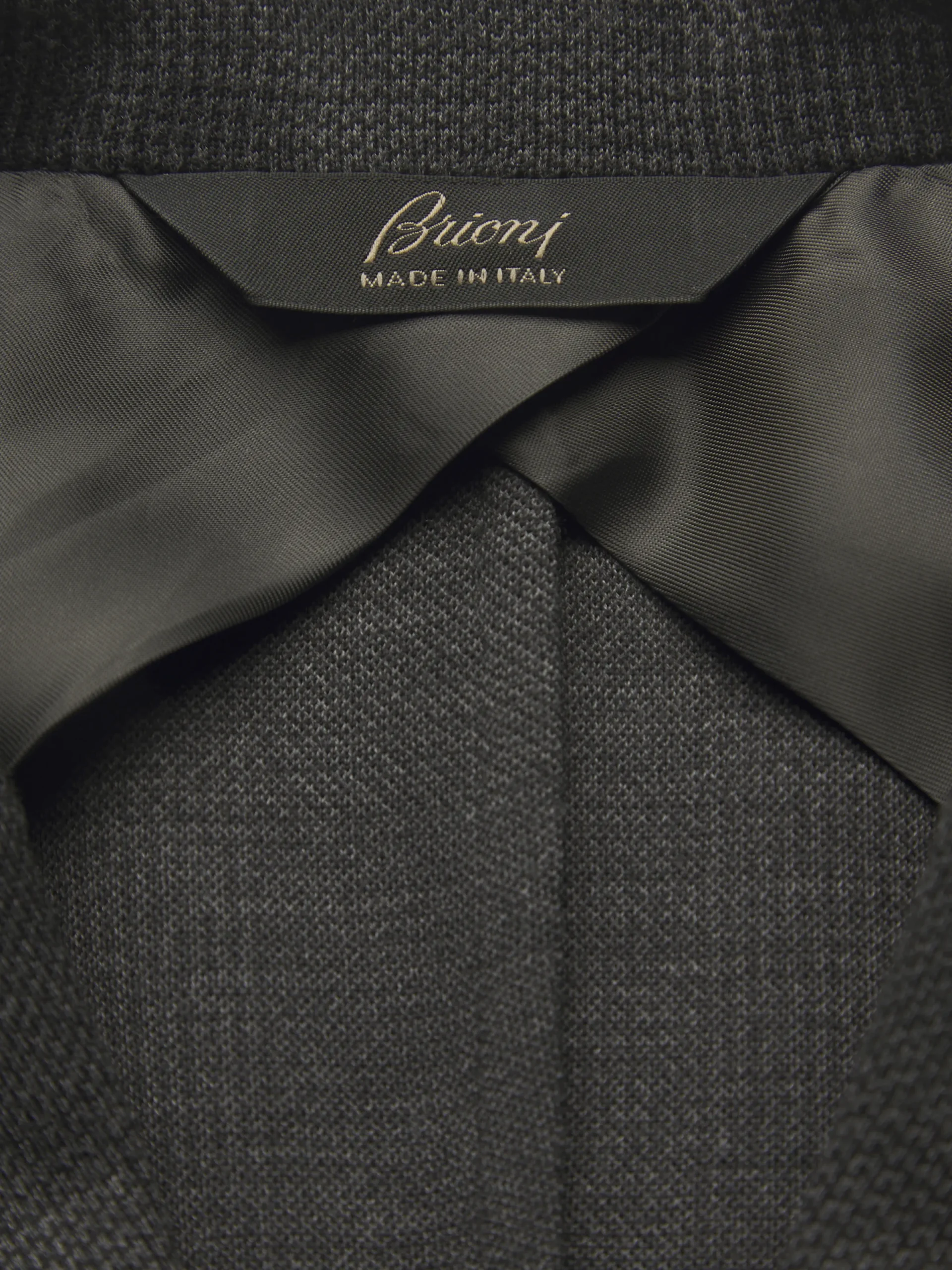 Best Brioni and black wool glen plaid jersey blazer Dark grey