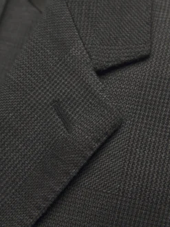 Best Brioni and black wool glen plaid jersey blazer Dark grey