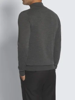 Fashion Brioni responsible wool mockneck sweater Dark grey
