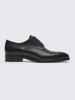 Online Brioni Essential calf leather Milano derby shoes Black