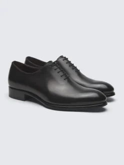 Hot Brioni Essential calf leather Milano oxford shoes Black