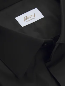 Outlet Brioni Essential cotton French cuff evening shirt Black