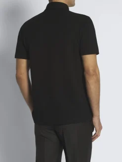 Discount Brioni Essential organic cotton piqué polo Black