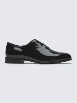Online Brioni Essential patent leather evening oxford shoes Black