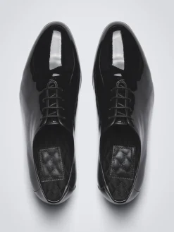 Online Brioni Essential patent leather evening oxford shoes Black