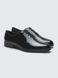 Online Brioni Essential patent leather evening oxford shoes Black