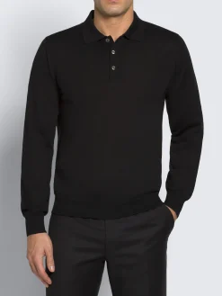 Clearance Brioni Essential wool, cashmere and silk polo sweater Black