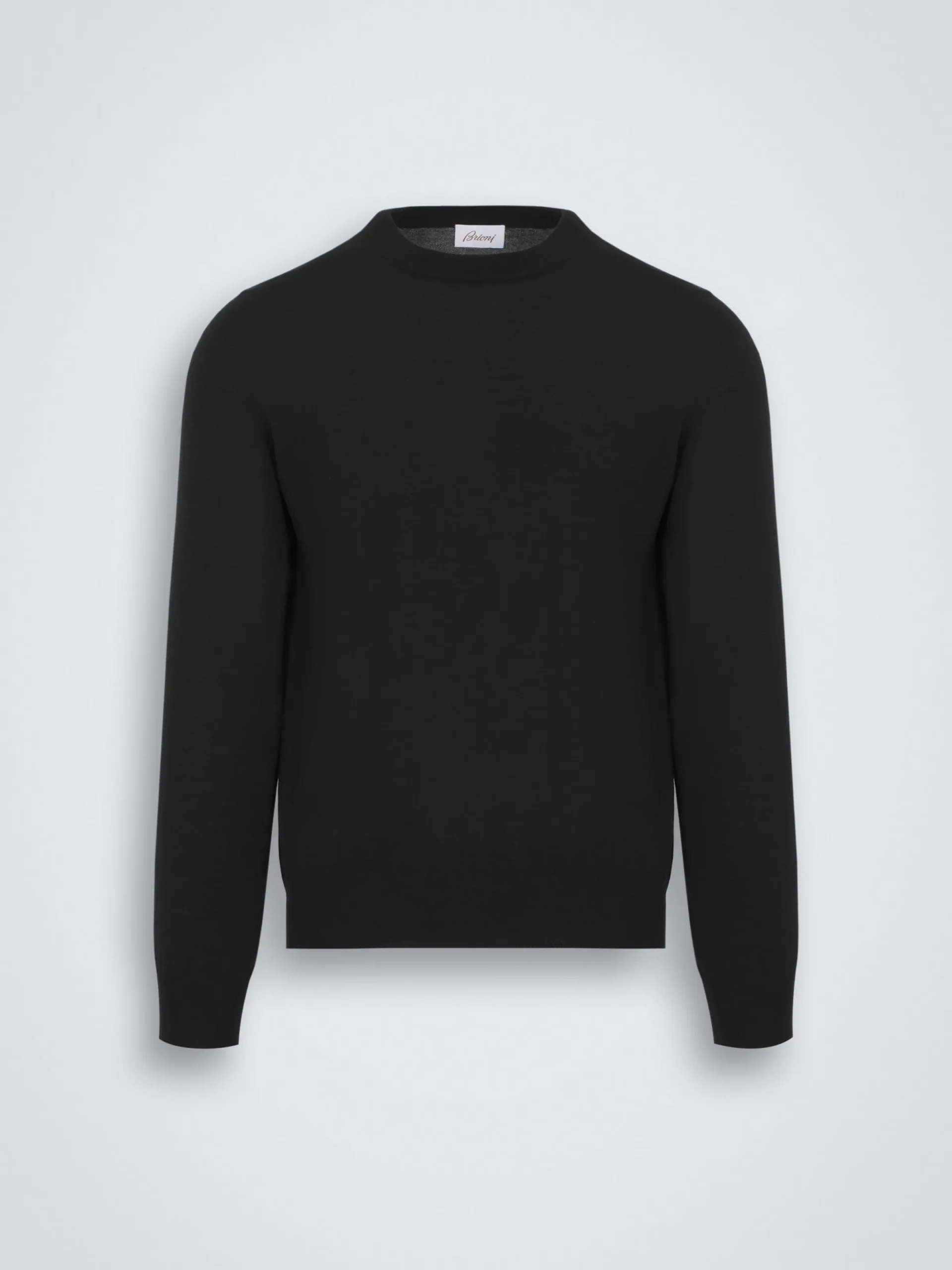 Hot Brioni Essential wool, cashmere and silk crewneck sweater Black