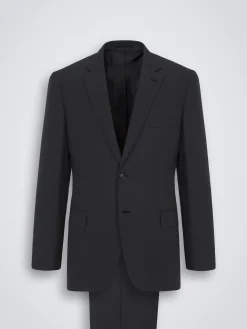 New Brioni Essential charcoal grey Super 160's wool gabardine Brunico suit