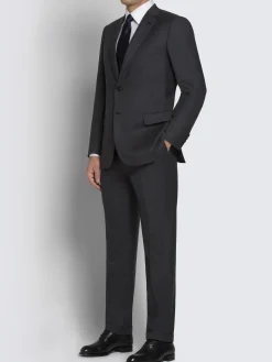 New Brioni Essential charcoal grey Super 160's wool gabardine Brunico suit