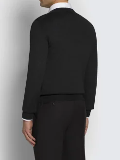 Clearance Brioni Essential wool, cashmere and silk V-neck sweater Dark grey