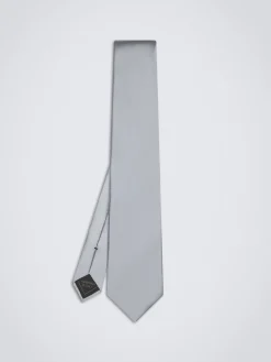 Hot Brioni Essential silk tie Lead grey