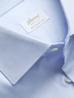 Discount Brioni Essential organic cotton formal shirt Light blue