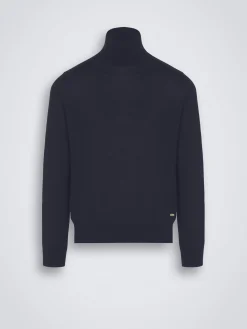 Best Brioni Essential cashmere and silk turtleneck sweater Midnight Blue