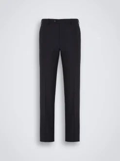 Outlet Brioni Essential midnight blue Super 130's wool Tigullio trousers