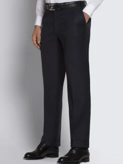 Outlet Brioni Essential midnight blue Super 130's wool Tigullio trousers