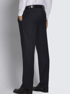 Outlet Brioni Essential midnight blue Super 130's wool Tigullio trousers