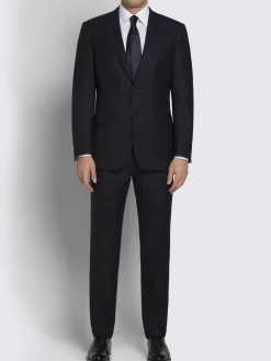 Discount Brioni Essential midnight blue Super 160's wool gabardine Brunico suit