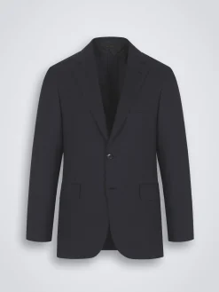 Discount Brioni Essential wool and silk Plume jacket Midnight Blue