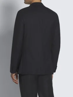 Discount Brioni Essential wool and silk Plume jacket Midnight Blue