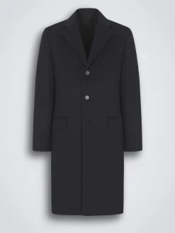 New Brioni Essential cashmere Brunico overcoat Navy blue