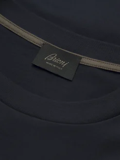 Sale Brioni Essential gassed organic cotton T-shirt Navy blue