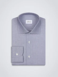 Clearance Brioni Essential organic cotton formal shirt Navy blue